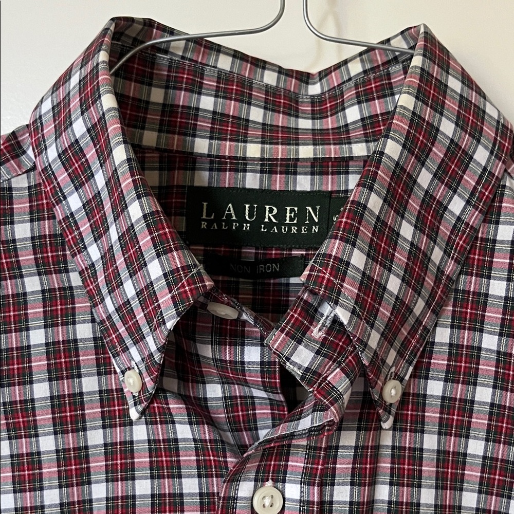 Lauren Ralph Lauren Men's Casual Red Plaid Shirt No Iron 15 32